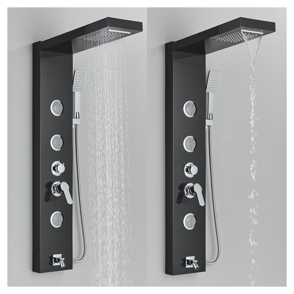 Pannello doccia, Blackswan, tipo M1039, modello nero con bocca e funzione SPA, misura 121 cm - Foto 4