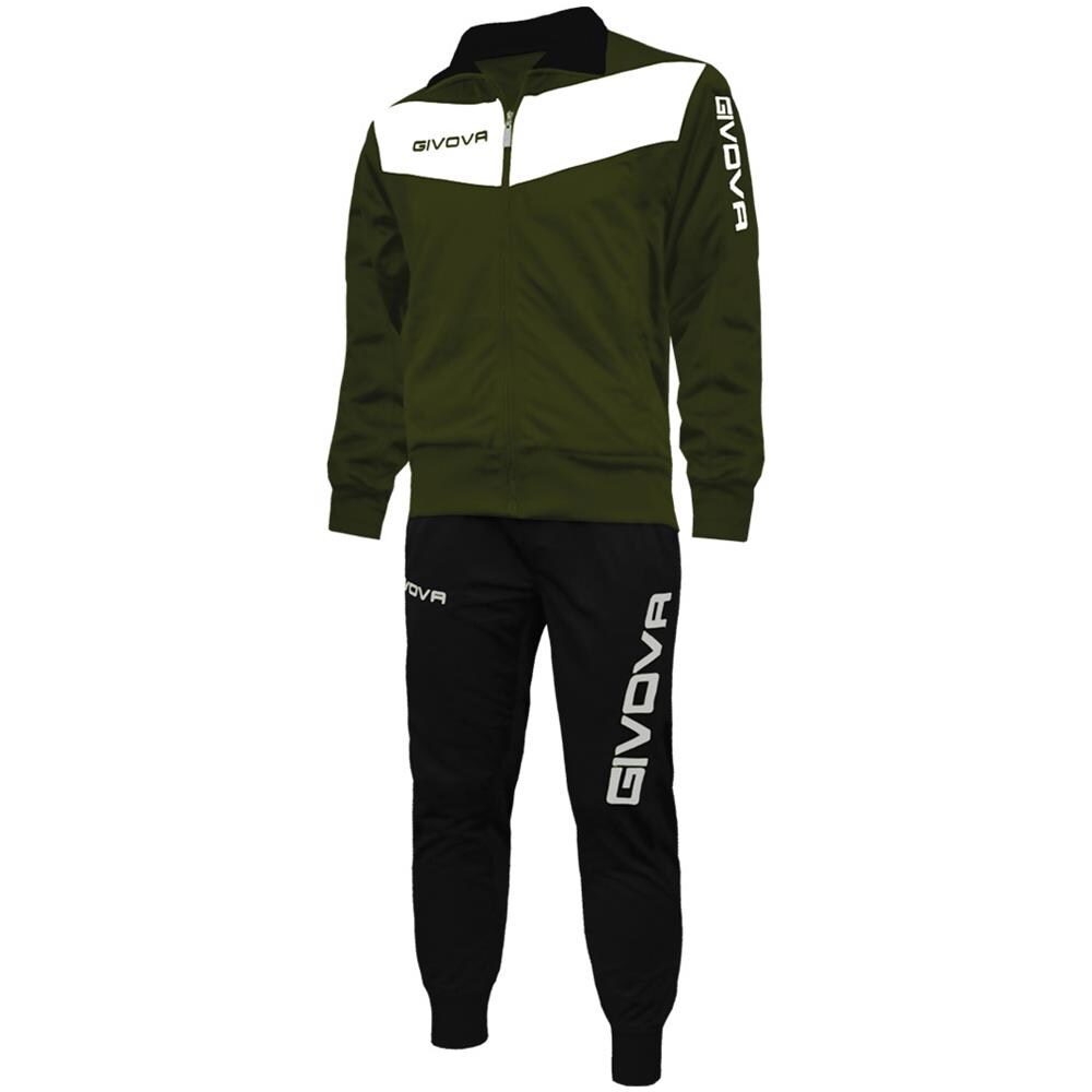 Tuta Visa Givova - Completo Di Giacca A Manica Lunga E Pantalone Di Colore Verde Militare / nero Taglia M - Foto 1