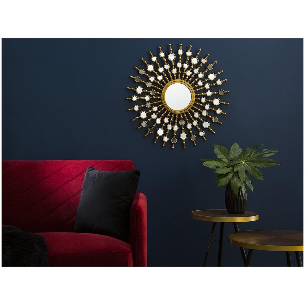 Specchio Da Parete Dorato Ø70 Cm Blois - Foto 2