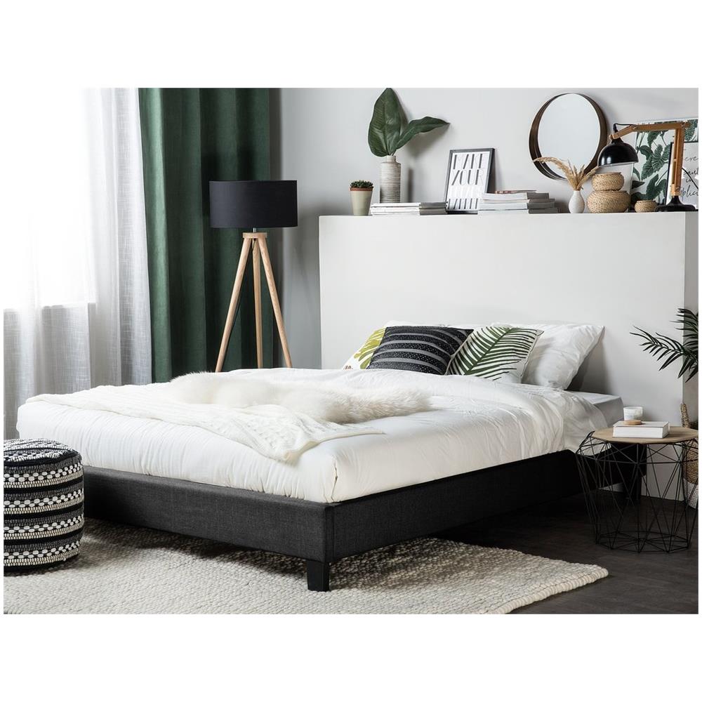 Letto Imbottito Beige Con Telaio 180 X 200 Cm Roanne - Foto 2