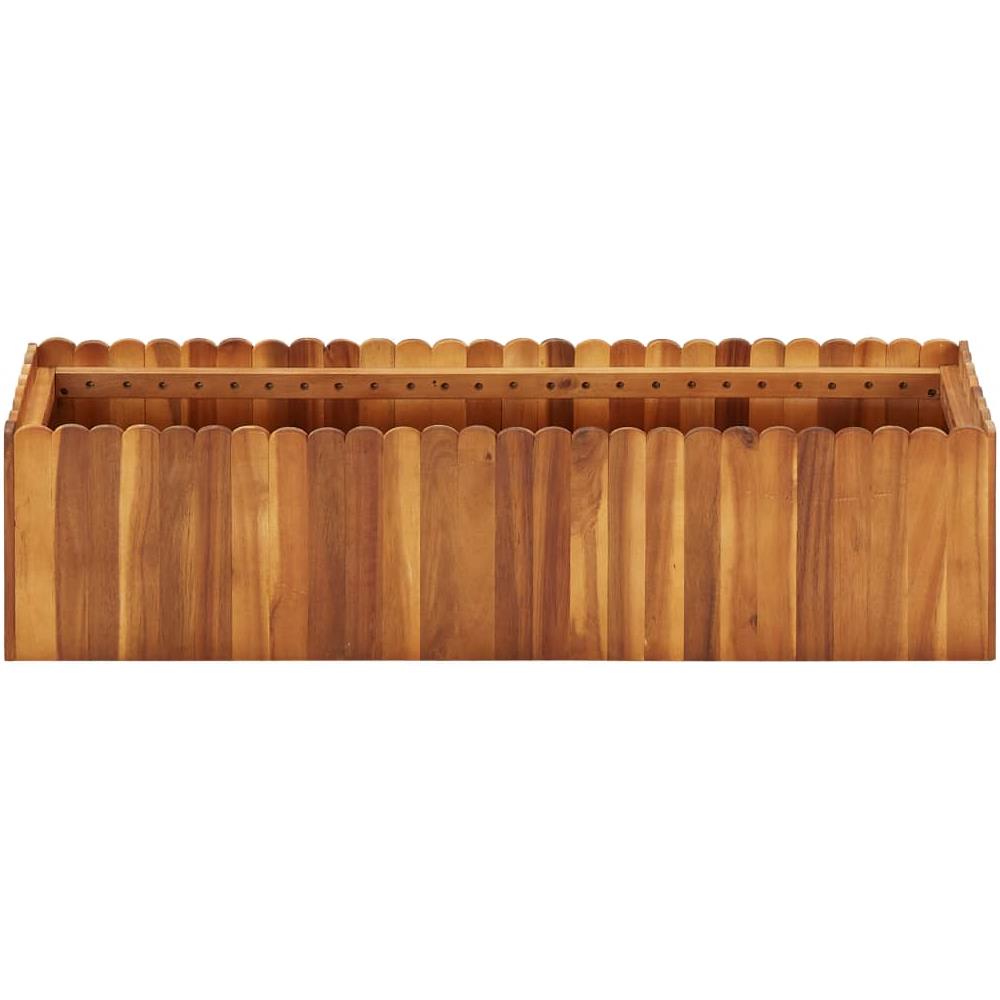 Fioriera Da Giardino 100x30x25 Cm In Legno Massello Di Acacia - Foto 2