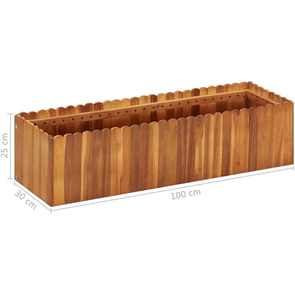 Fioriera Da Giardino 100x30x25 Cm In Legno Massello Di Acacia - Foto 6