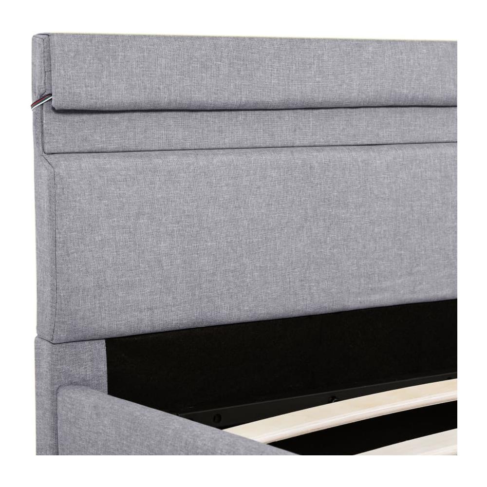 Letto Idraulico Contenitore Led Grigio Chiaro Tessuto 140x200cm - Foto 15