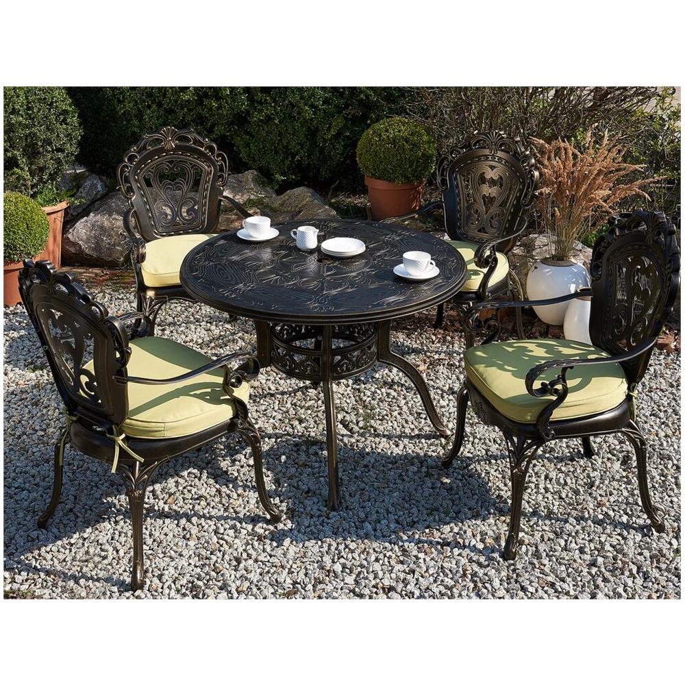 Tavolo Rotondo Da Pranzo Da Giardino Ø 100 Cm Marrone Sapri - Foto 2