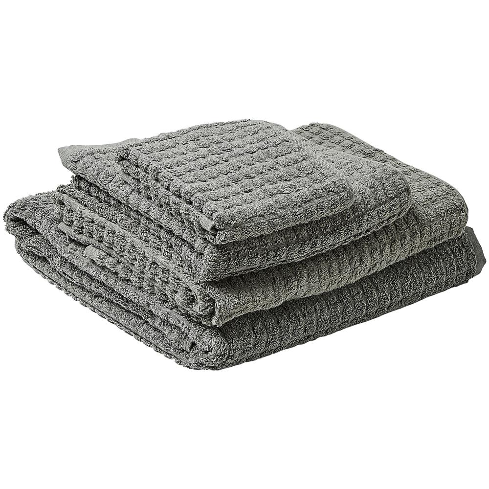 Set Di 4 Asciugamani In Cotone Grigio Atai - Foto 1