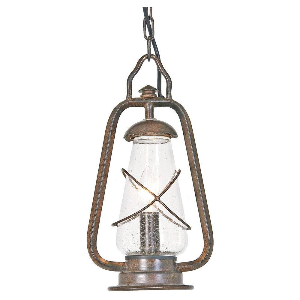 Lanterna A Catena Da Soffitto Da Esterno 1 Luce Bronzo Antico Ip44, E14 - Foto 1