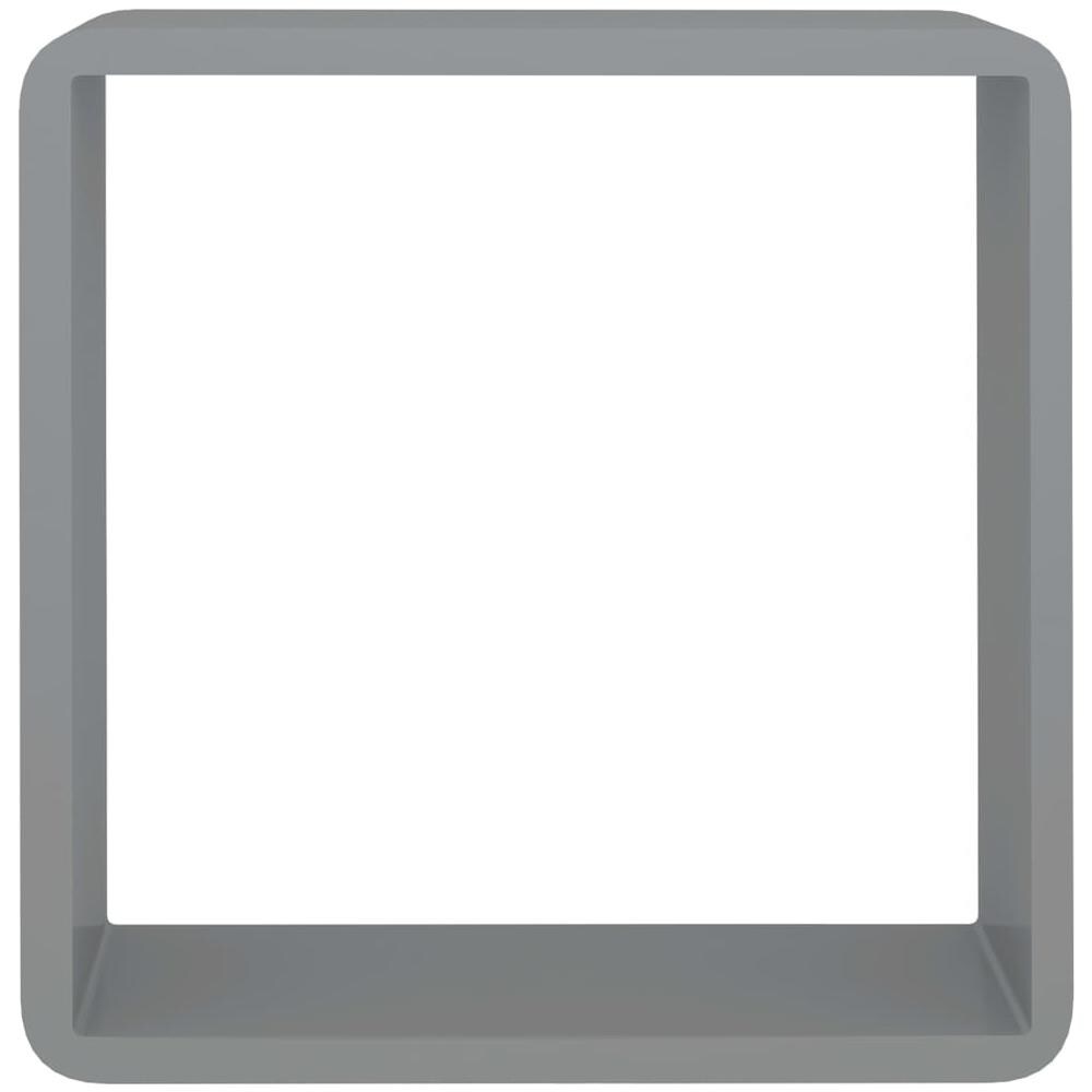 Mensole A Cubo Da Parete 3 Pz Grigie In Mdf - Foto 8
