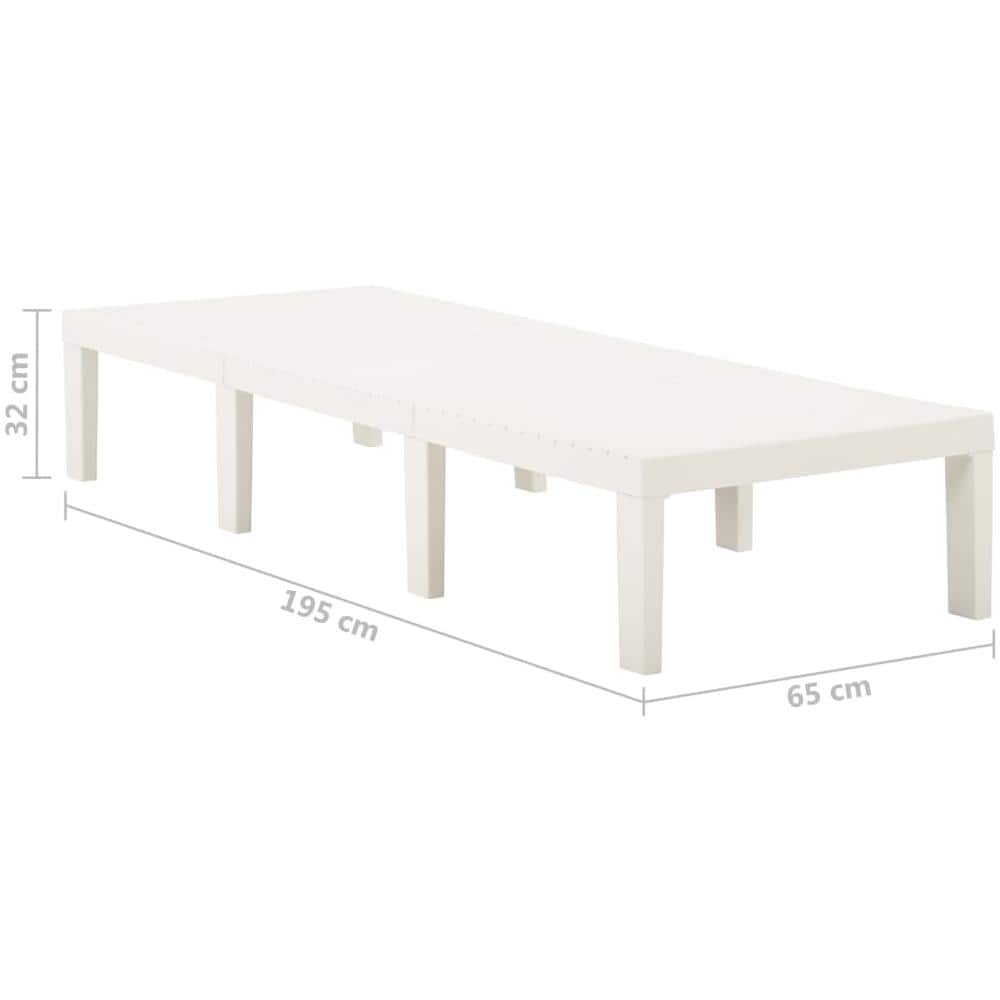 Lettino Prendisole in Plastica Bianco - Foto 8