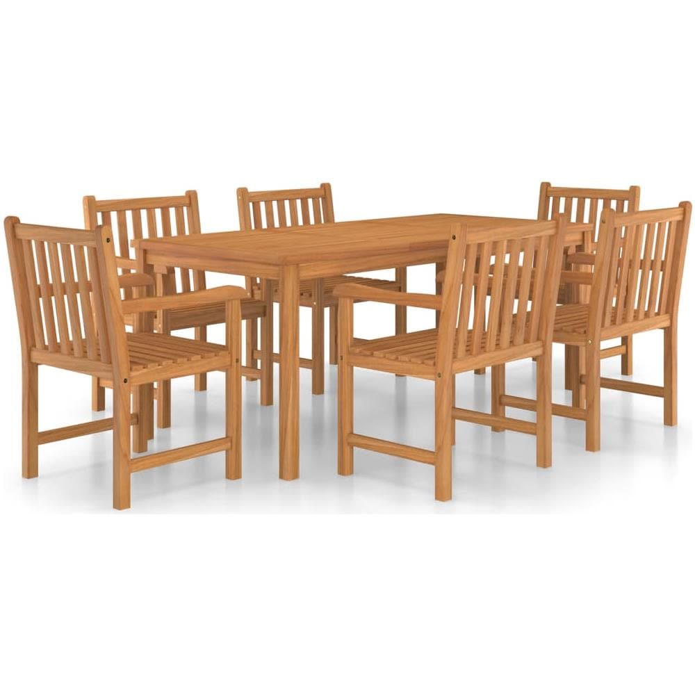 Set da Pranzo per Esterni 7 pz in Legno Massello di Teak - Foto 1
