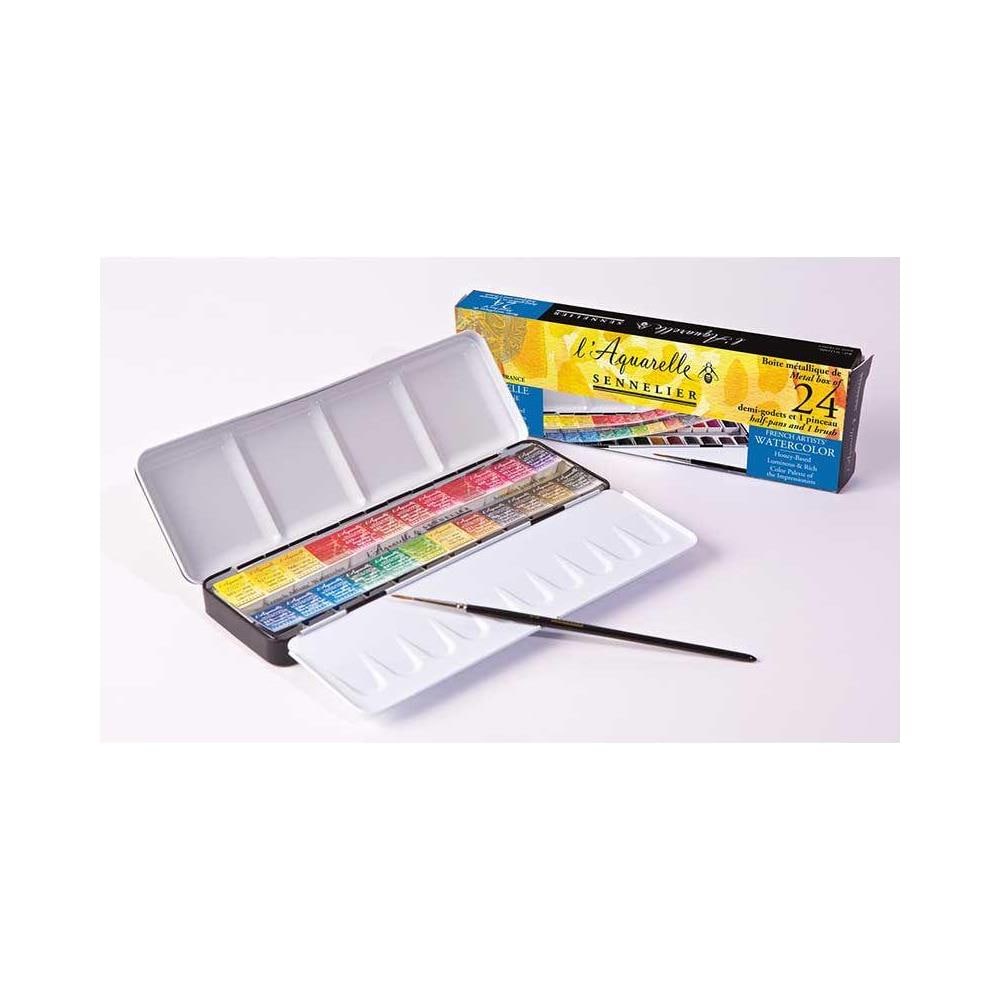 Scatola Di Metallo Per Acquerelli - 24 Mezze Tazze Extra-sottili - Foto 1