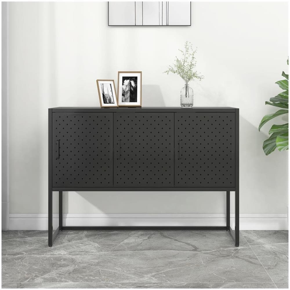 Credenza Nera 105x35x75 Cm In Acciaio - Foto 1