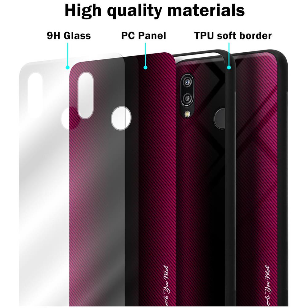 Custodia Compatibile Con Huawei P20 Lite - Ottica A Strisce In Cremisi Rosa - Coperchio Protettivo In Vetro Temperato E Silicone Tpu - Foto 7