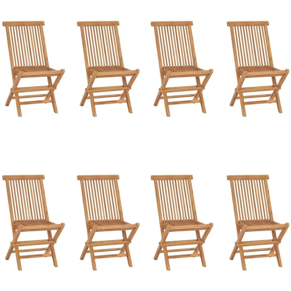 Sedie Da Giardino Pieghevoli 8 Pz In Legno Massello Di Teak - Foto 1