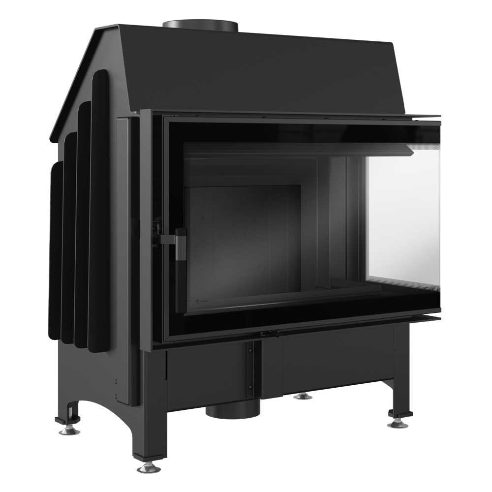 Camino Da Giardino La Hacienda Skyline - Acciaio Nero, Design Moderno, Con Legnaia Integrata