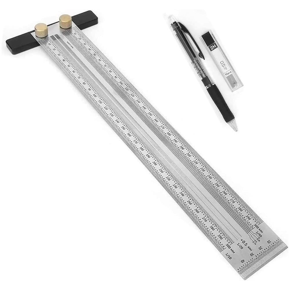 Dittore Ruler HTN - 300 Mm Di Precisione Quadrata T Rulero In Acciaio Inossidabile ...
