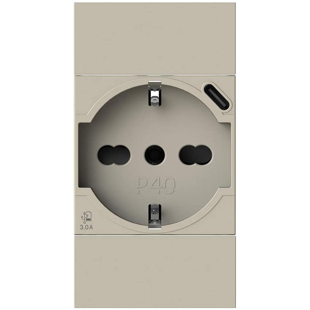 P40 Usb 3.0 Presa Schuko Con Usb-c Compatibile Con Bticino Livingnow Sabbia - Foto 1