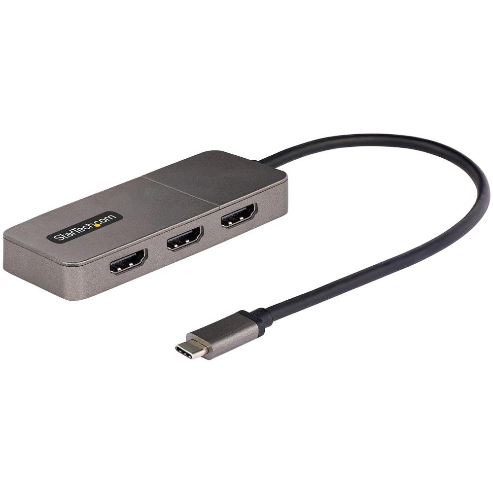 Adattatore USB-C HDMI a 3 Porte - MST Hub USB C a HDMI 4K 60Hz - Convertitore da USB Type-C a Multi Monitor HDMI per Notebook - Splitter HDMI / Hub HDMI Multi-Stream Trasport - Cavo integrato da 30cm - Foto 1