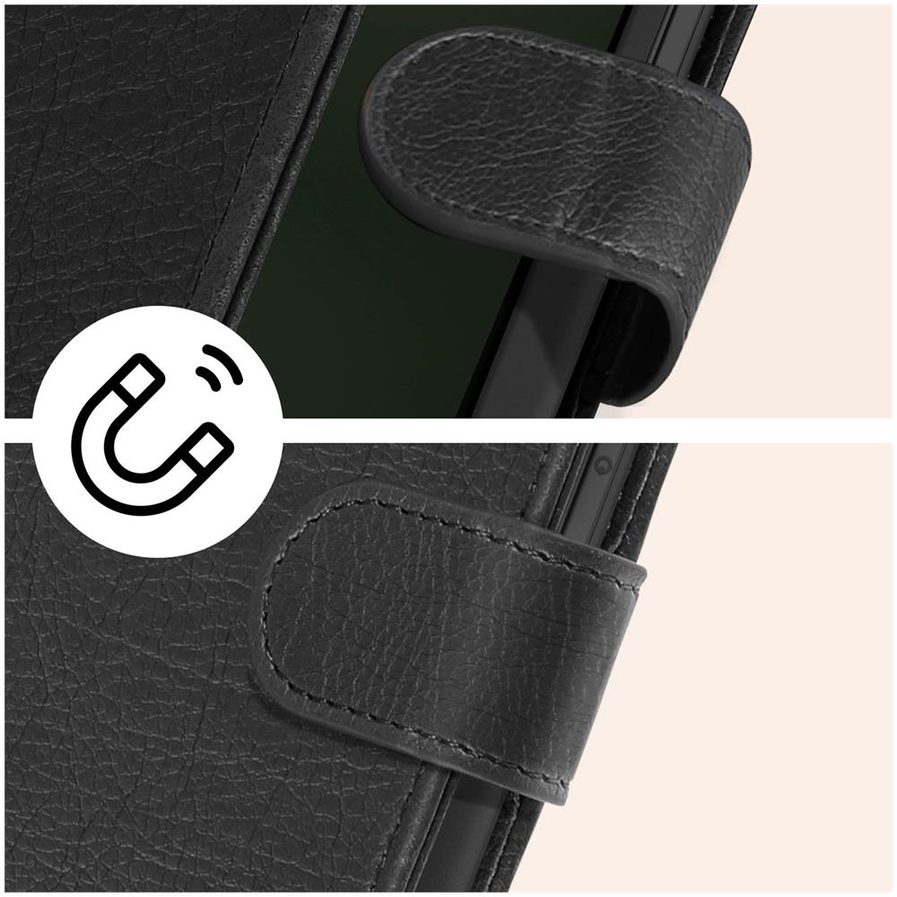 Custodia Per Iphone 15 Pro Max Copertina Portacarte Funzione Supporto Nera - Foto 10
