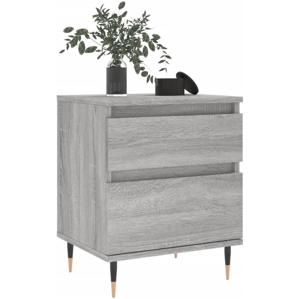 Comodini 2pz Grigio Sonoma 40x35x50 Cm In Legno Multistrato - Foto 3