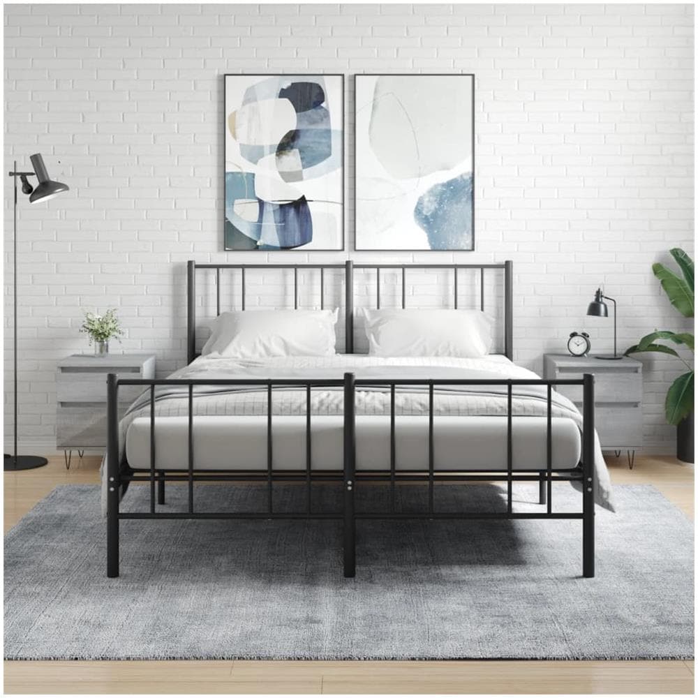 Comodini 2pz Grigio Sonoma 40x35x50 Cm In Legno Multistrato - Foto 1