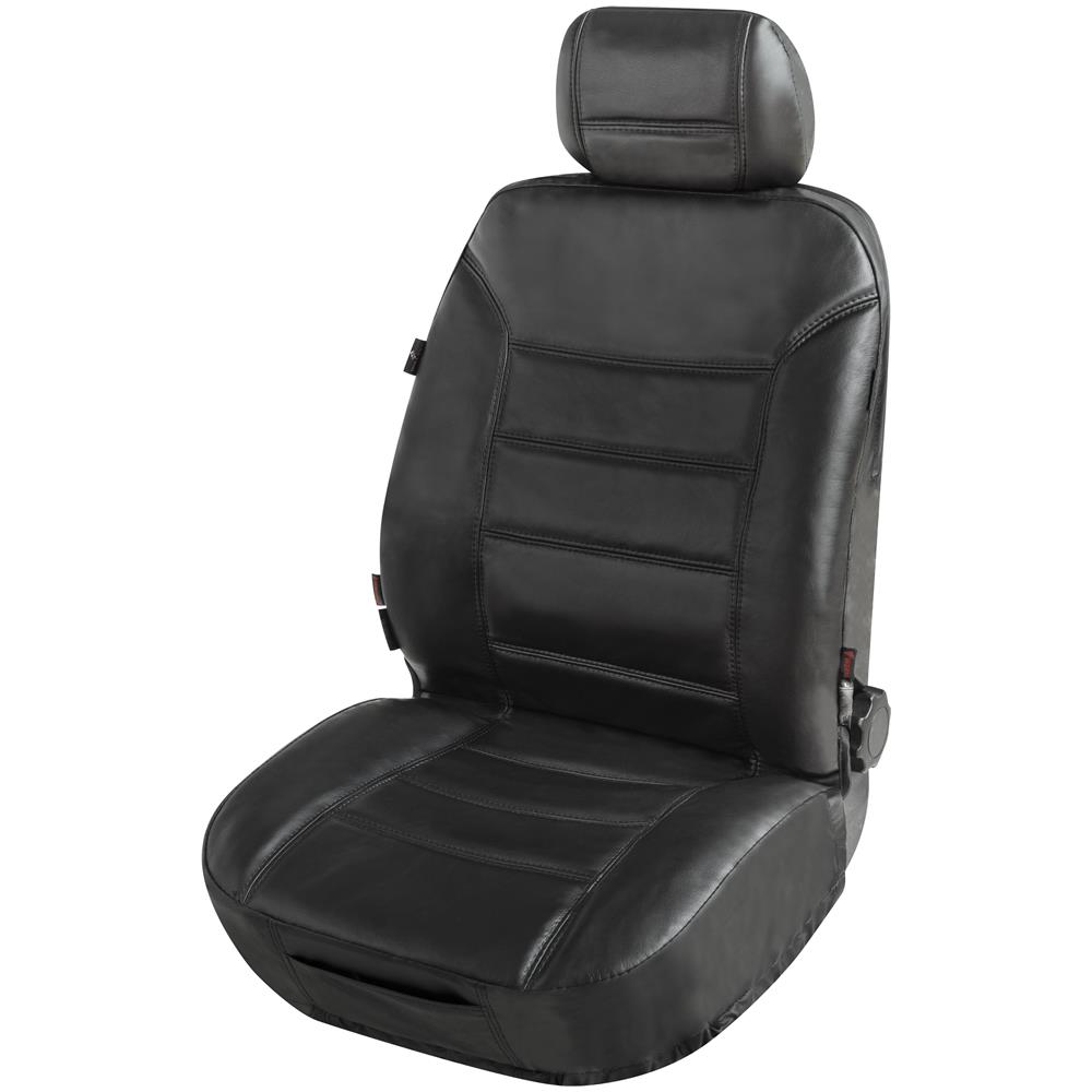 Coprisedili Auto Billy In Vera Pelle Nera Zipp-it - Foto 1