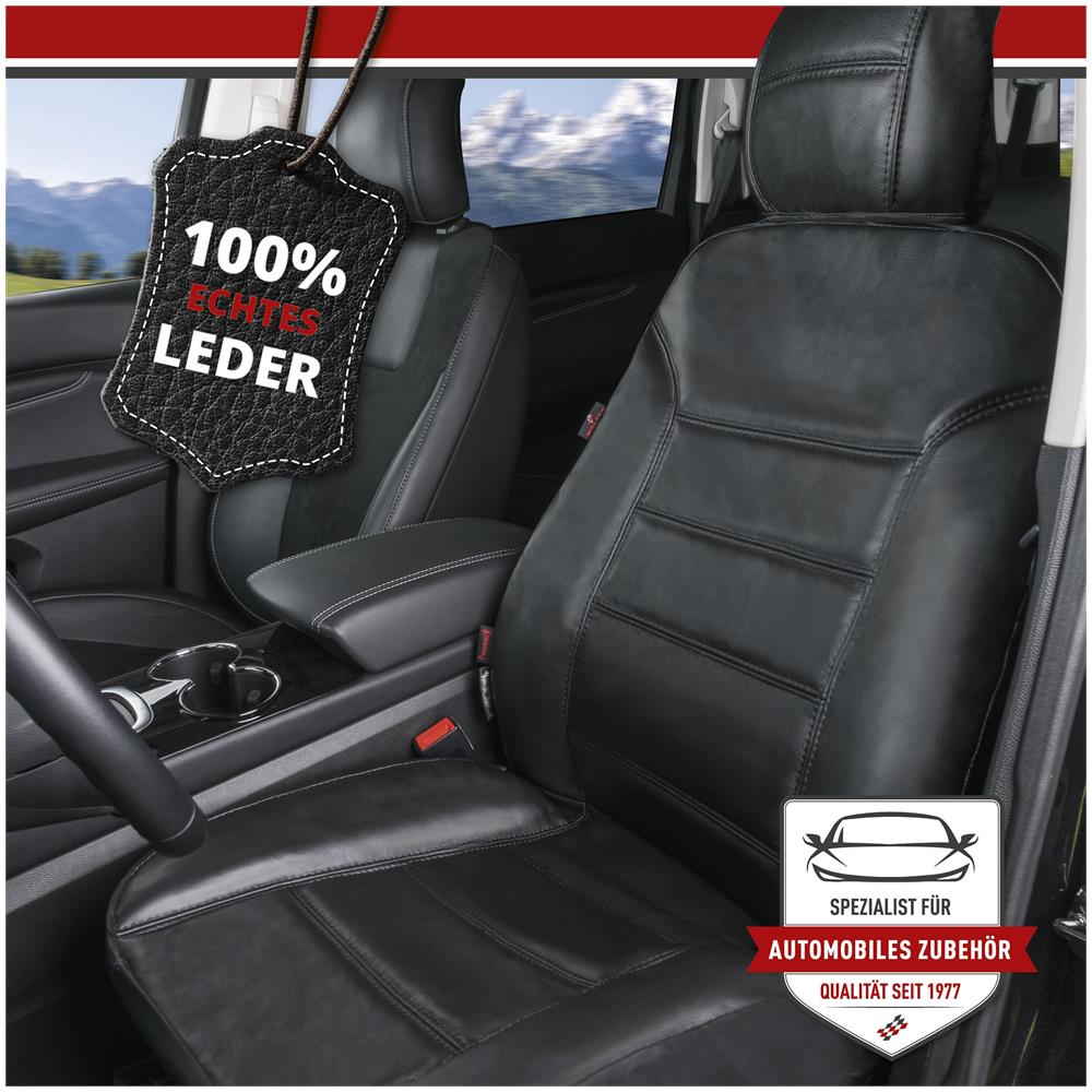 Coprisedili Auto Billy In Vera Pelle Nera Zipp-it - Foto 2