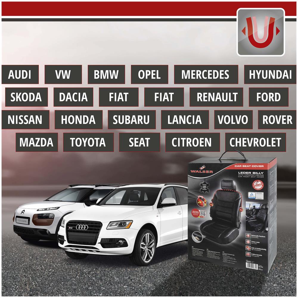 Coprisedili Auto Billy In Vera Pelle Nera Zipp-it - Foto 6