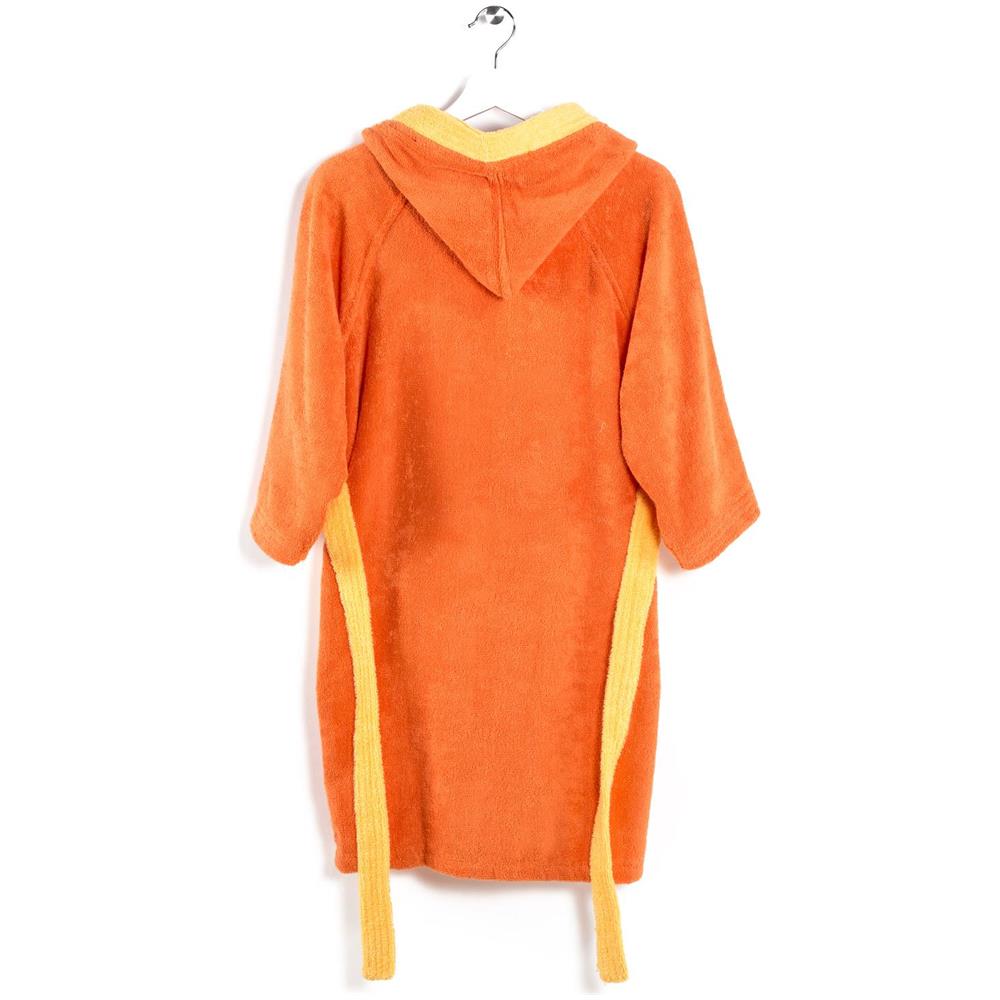 Accappatoio Con Cappuccio Spugnissima Young In Cotone Colore Arancio Misura 10-12 Anni - Foto 2