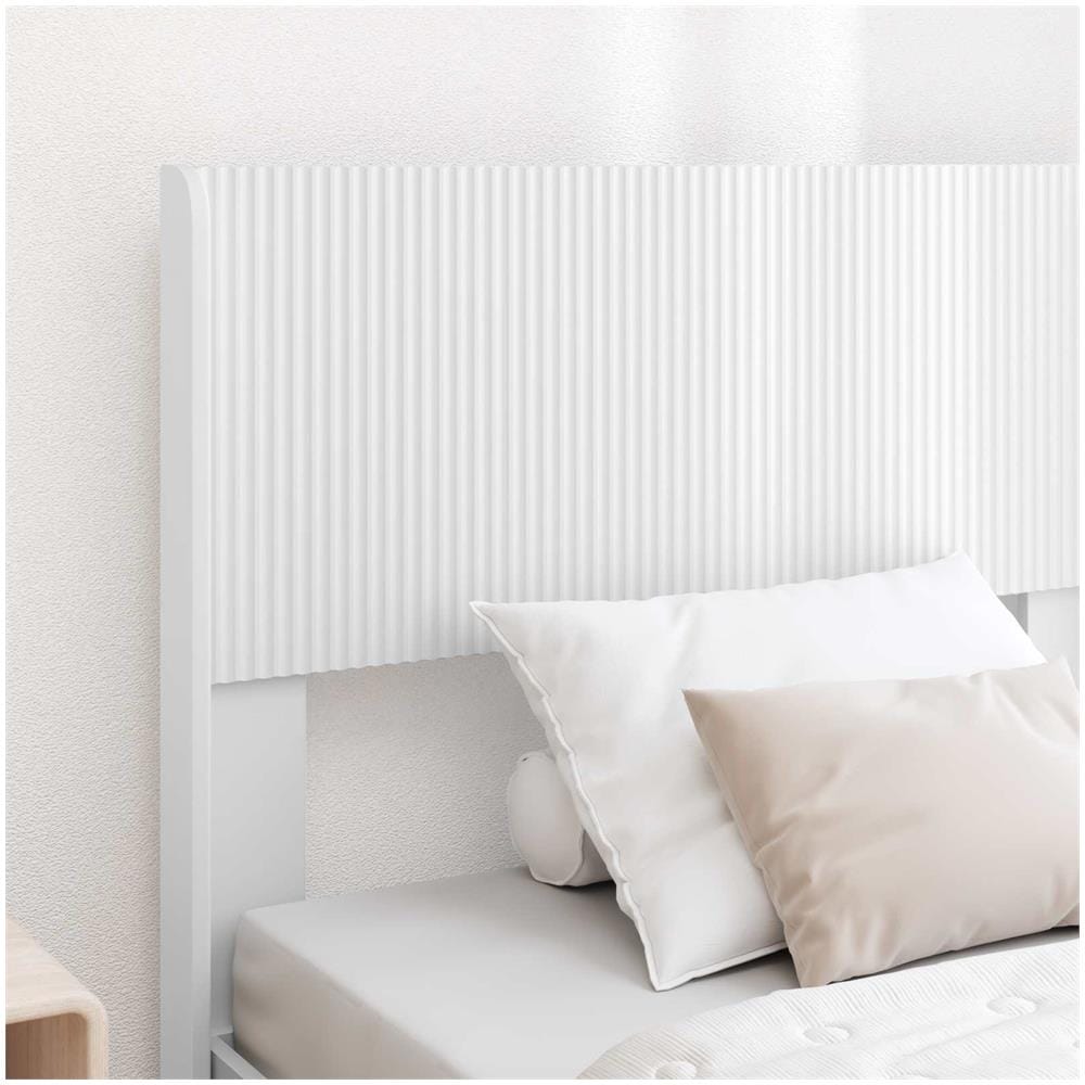 Struttura del letto con stoccaggio e testata Bianco 75 x 190 cm - Foto 2