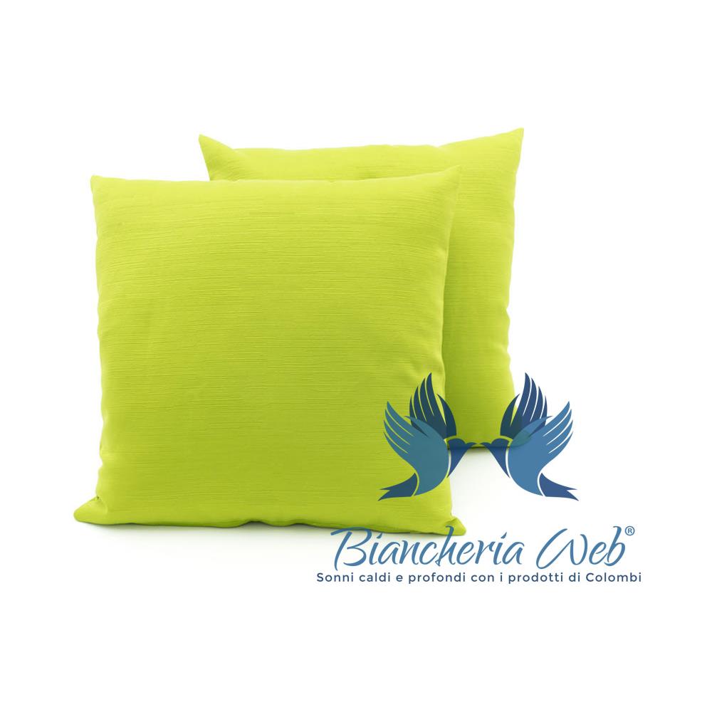 Coppia Cuscini Arredo Imbottiti Tessuto Ottoman In Tinta Unita Colore Verde 29 40x40 Verde 29 - Foto 1