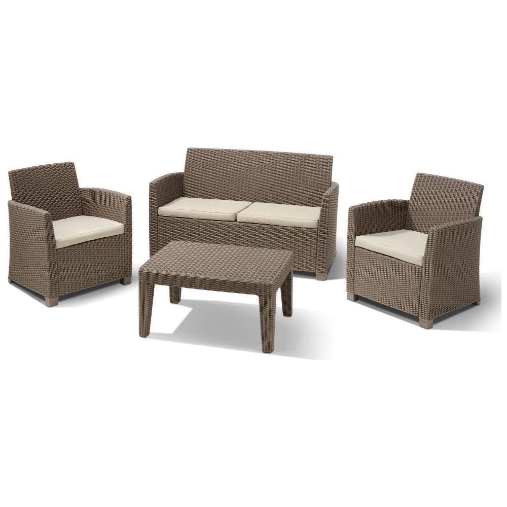 Salotto Set Divano Cappuccino In Resina Antiurto - Foto 2