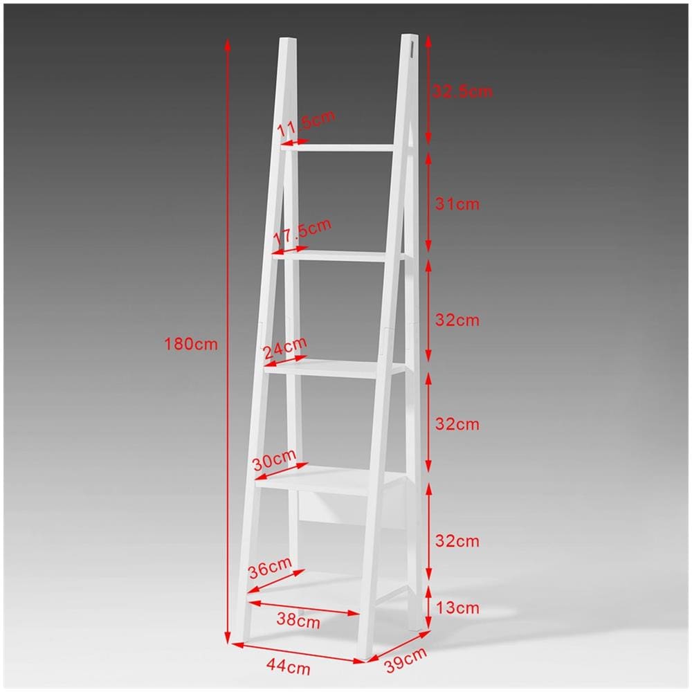 Scaffale A Scala Moderno Con Cinque Ripiani. Colore: Bianco Frg101-w - Foto 2