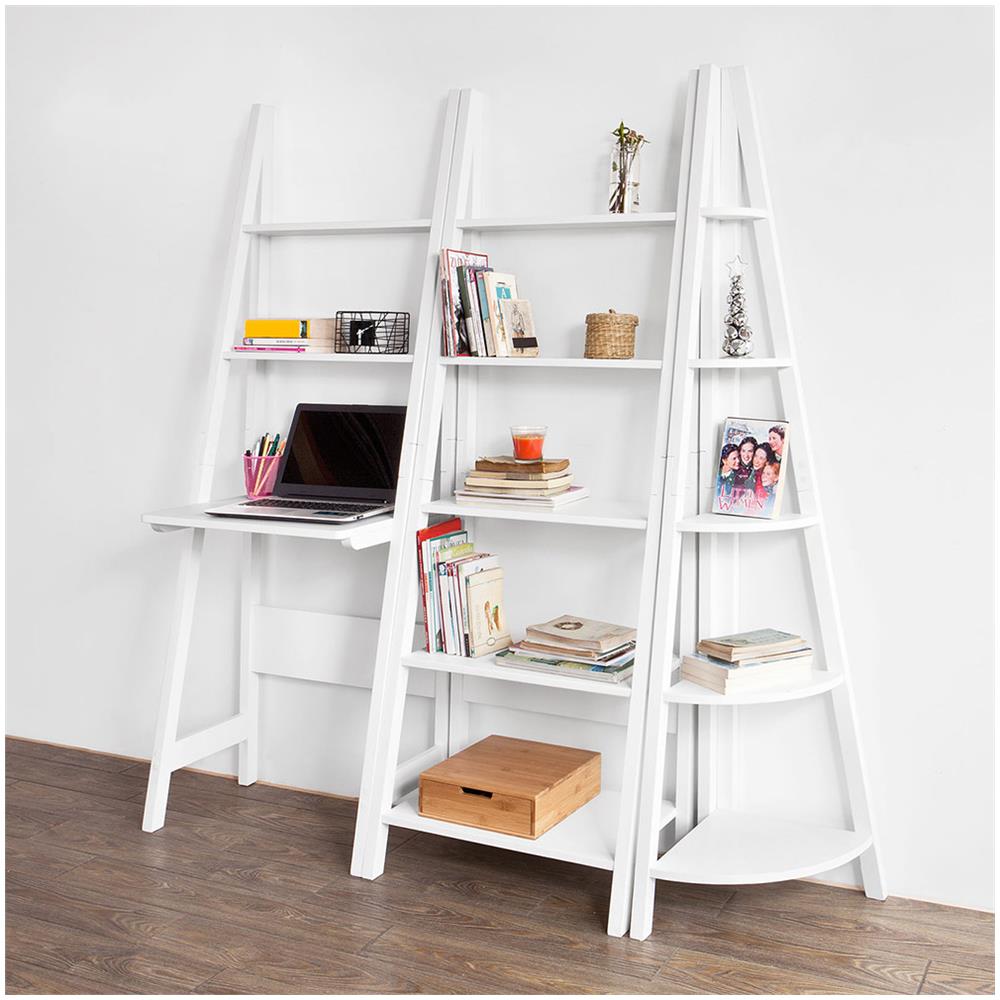 Scaffale A Scala Moderno Con Cinque Ripiani. Colore: Bianco Frg101-w - Foto 6