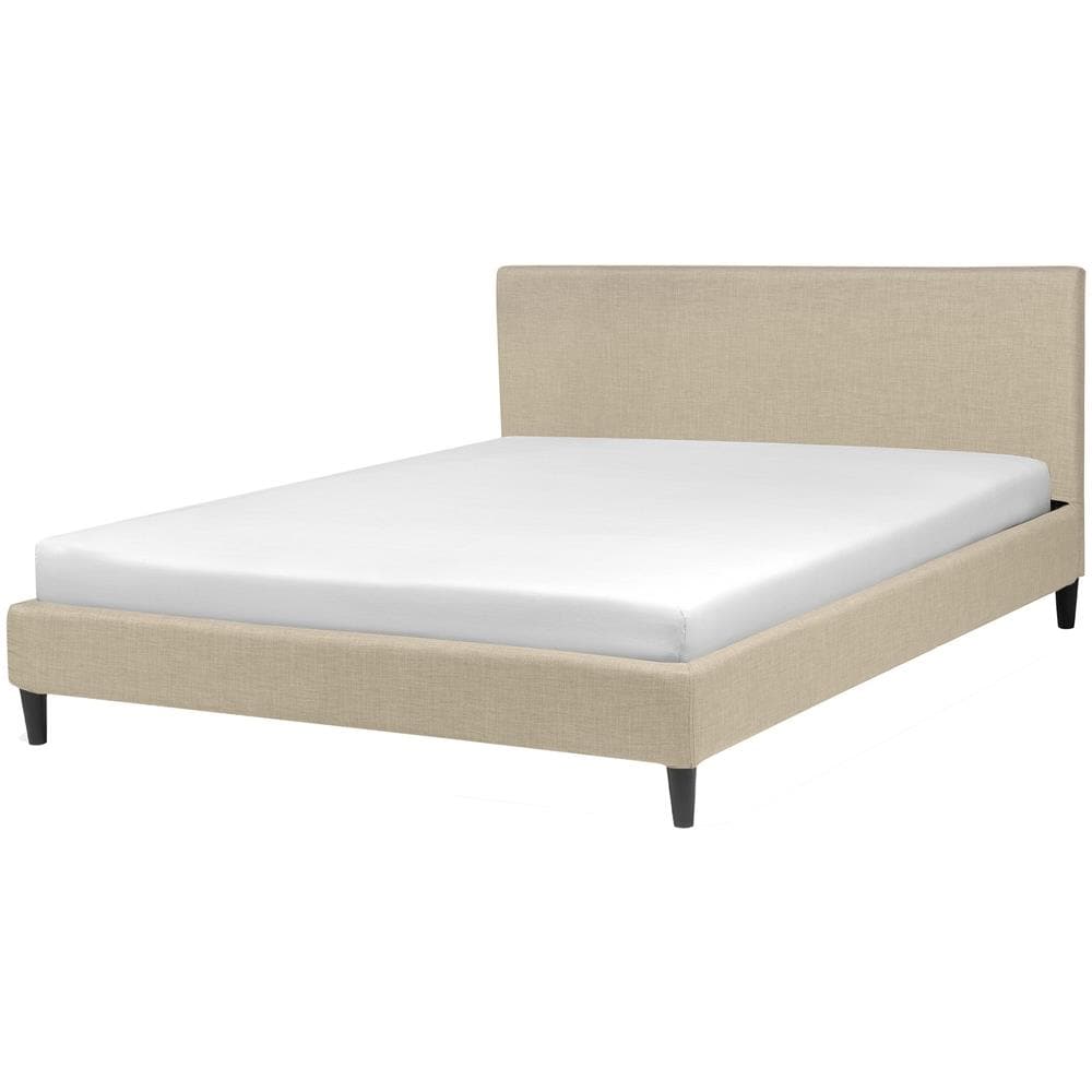 Letto Sfoderabile In Tessuto Beige 160 X 200 Cm Fitou - Foto 1