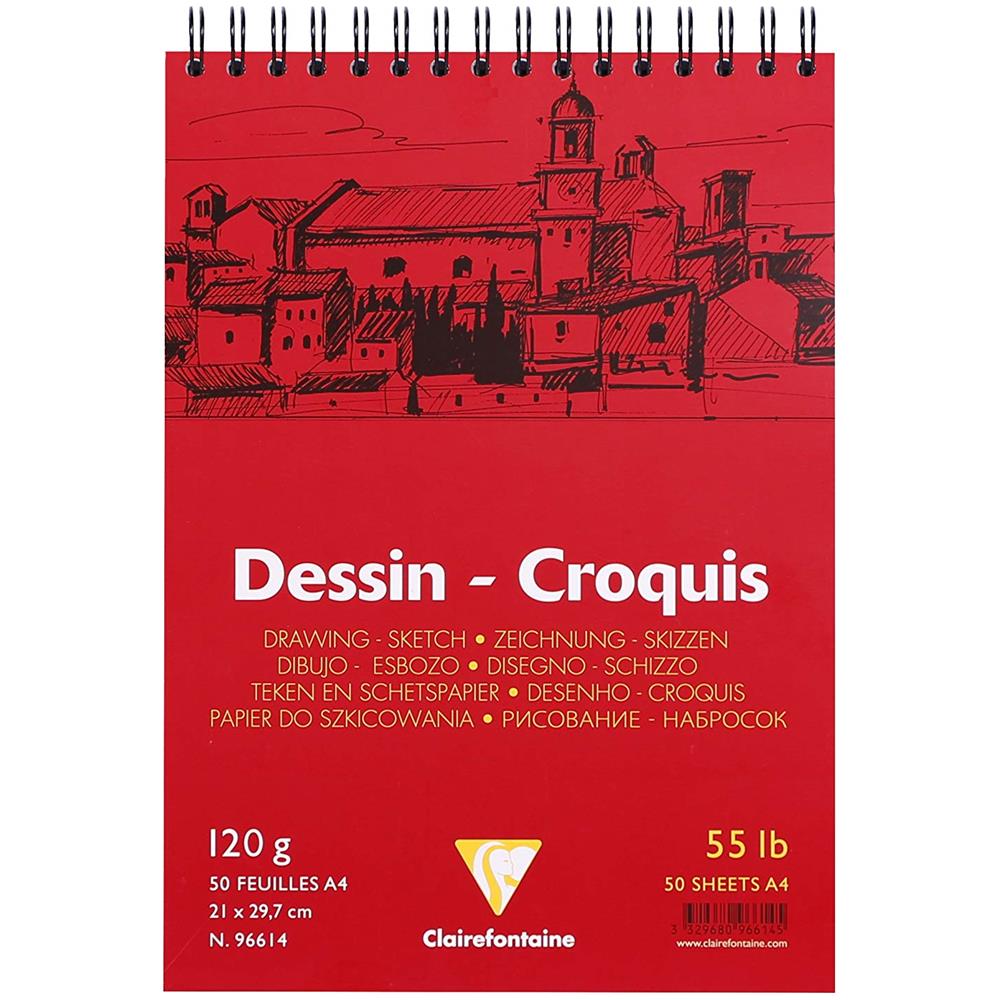 Blocco Da Disegno, Formato A4, Spiralato (lato Corto), 120 G, 50 Fogli, Colore: Bianco - Foto 1