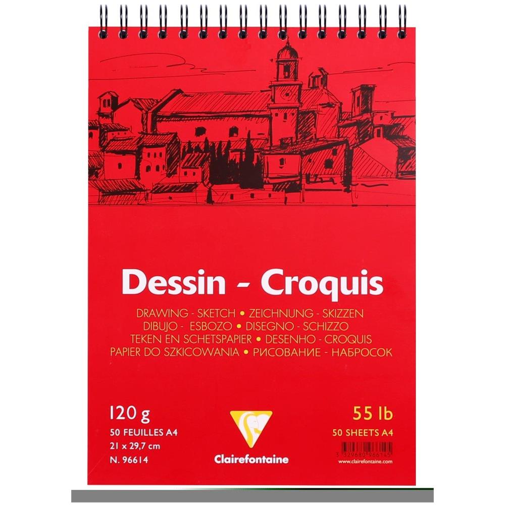 Blocco Da Disegno, Formato A4, Spiralato (lato Corto), 120 G, 50 Fogli, Colore: Bianco - Foto 2