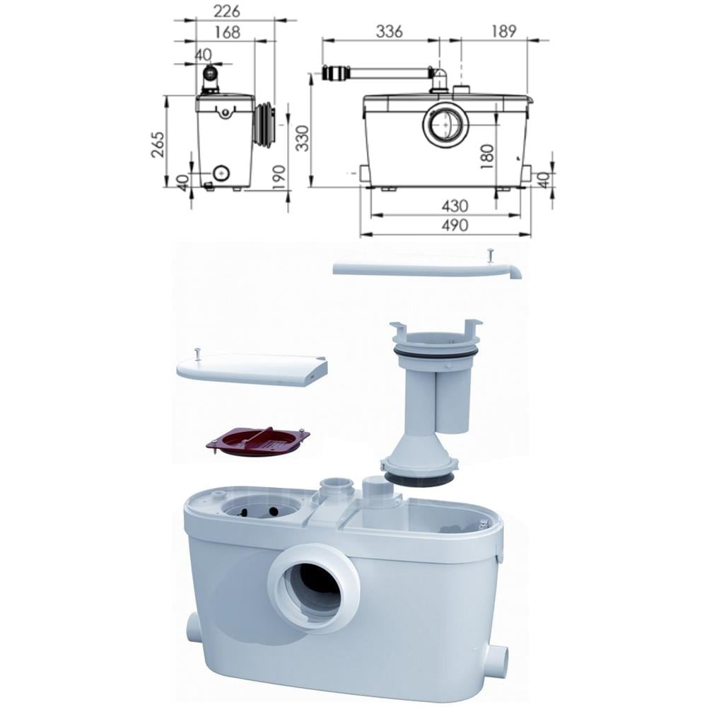 Pompa Macerator Trituratore Chopper Per Il Bagno Delle Acque Reflue Con Collegamento Wc Wc - Foto 2