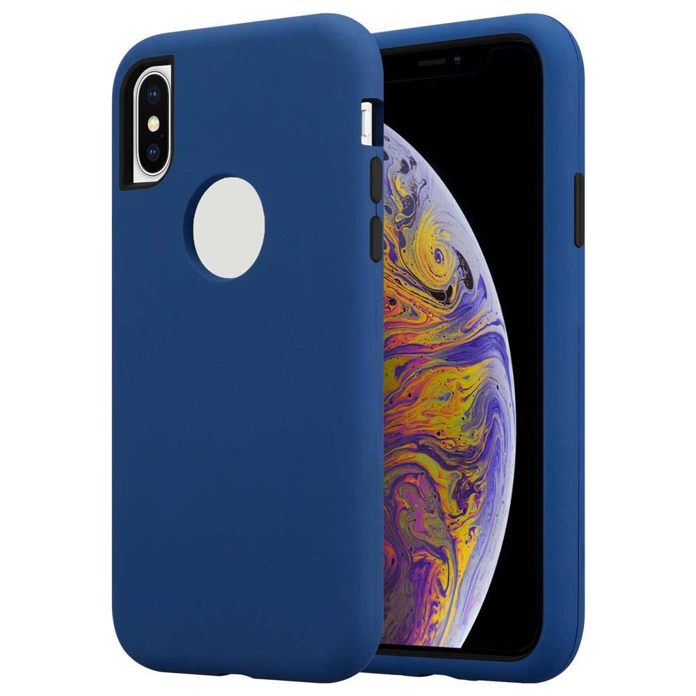 Custodia Compatibile Con Apple Iphone X / Xs In Blu Scuro - Coperchio Protettivo Ibrido Con Silicone Tpu All'interno E 2 Pezzi Di Plastica All'esterno - Foto 1