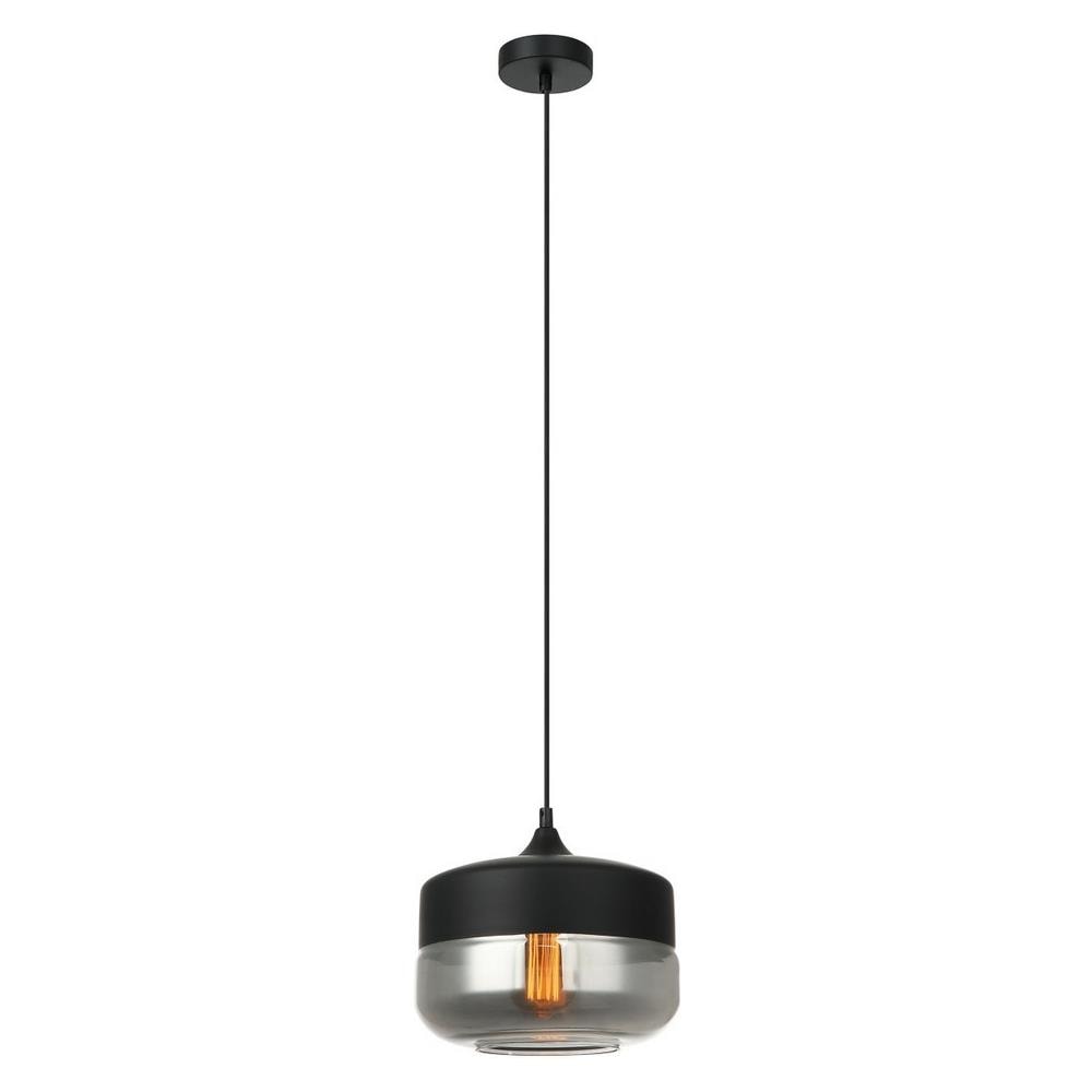 Sospensione Moderna Nera A 1 Luce Con Paralume Nero, Fumé, Dimmerabile E27 - Foto 2