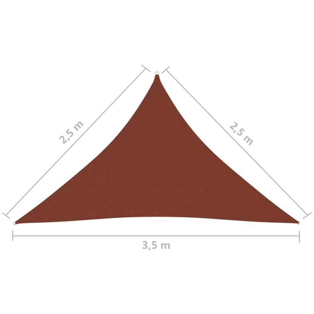 Parasole a Vela Oxford Triangolare 2,5x2,5x3,5 m Terracotta - Foto 6
