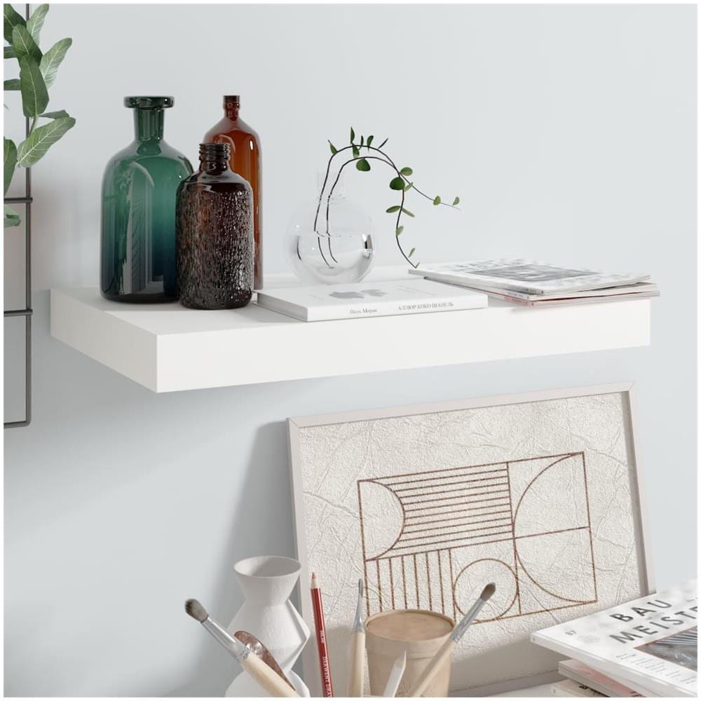 Scaffale A Parete Bianco Lucido 40x23x3,8 Cm In Mdf - Foto 1