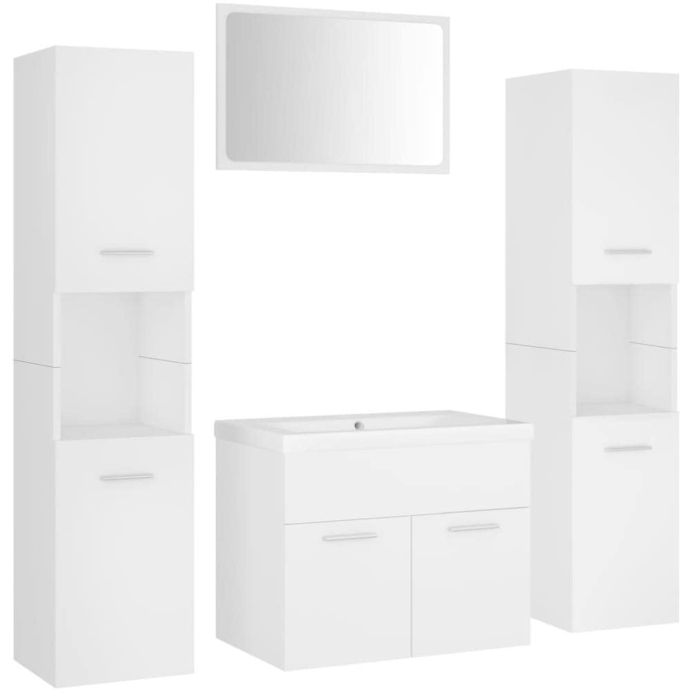 Set Mobili da Bagno Bianco in Legno Multistrato - Foto 2