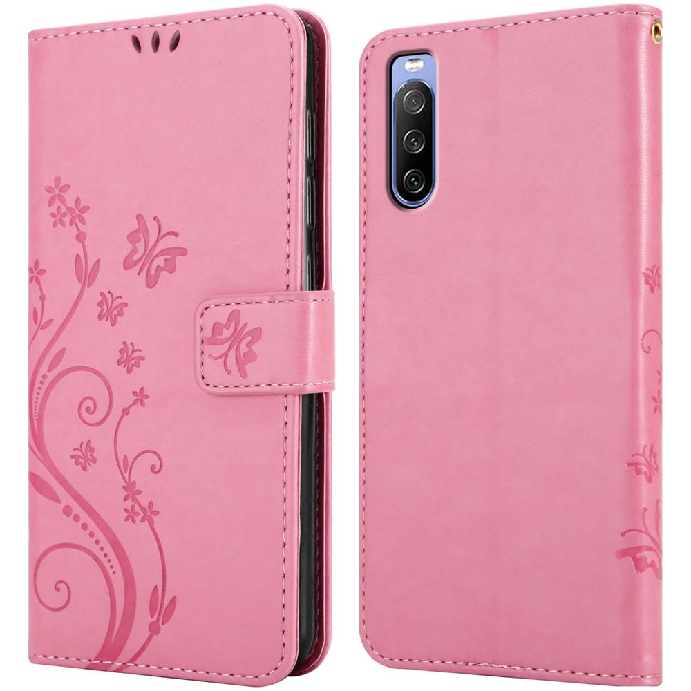 Cadorabo Custodia Compatibile Con Sony Xperia 10 Iii In Rosa Fiore - Coperchio Protettivo In Design Floreale Con Chiusura Magnetica, Funzione Stand E Slot Per Carte - Foto 8