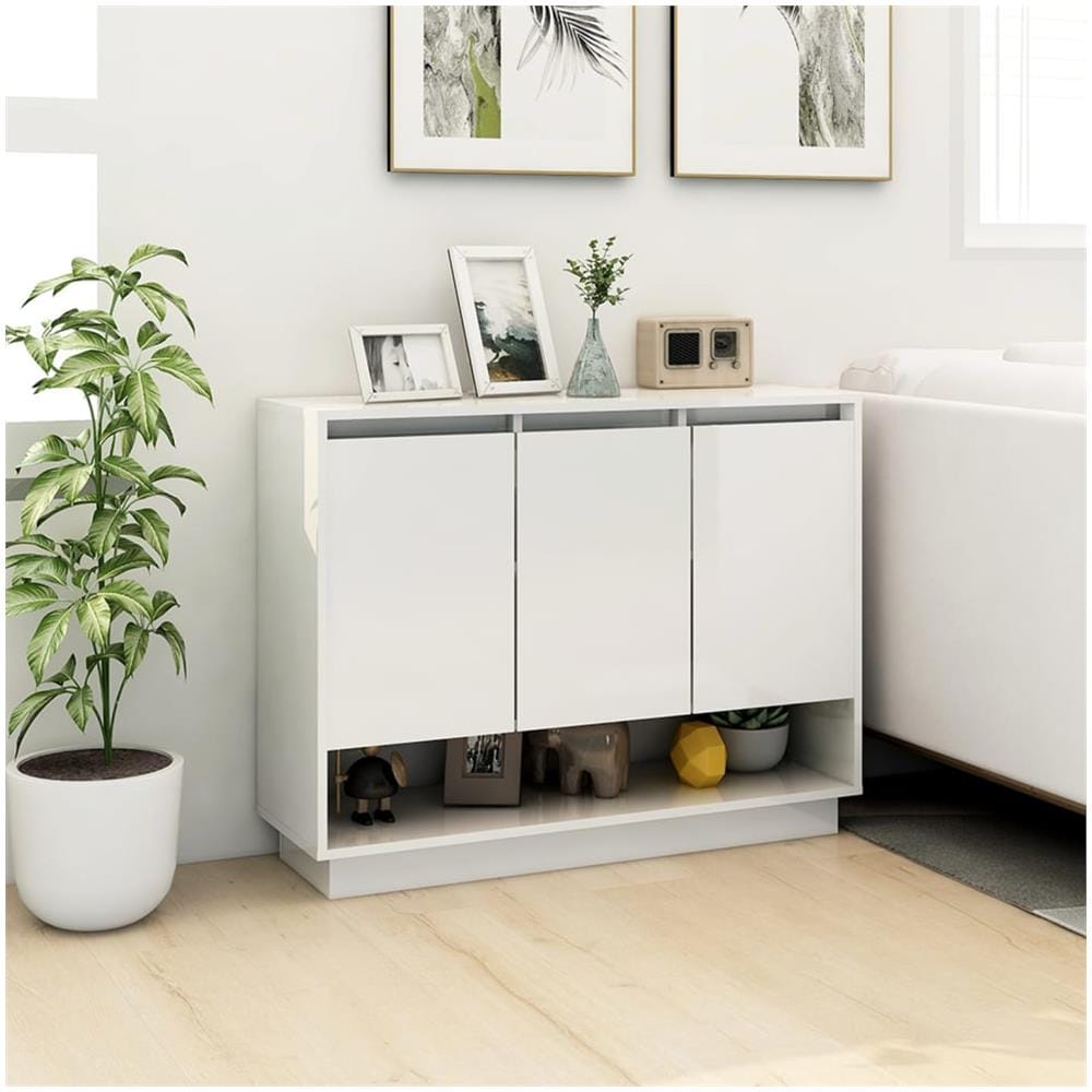 Credenza Bianca 97x31x75 cm in Truciolato - Foto 3