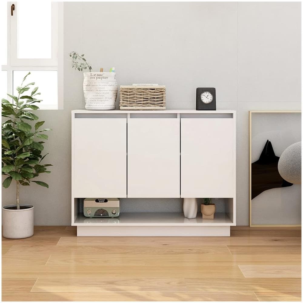 Credenza Bianca 97x31x75 cm in Truciolato - Foto 1