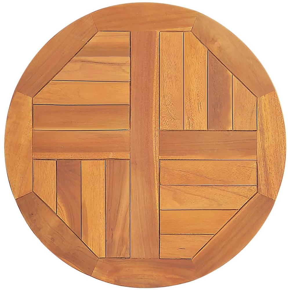 Piano Tavolo In Legno Massello Di Teak Rotondo 2,5 Cm 50 Cm - Foto 1