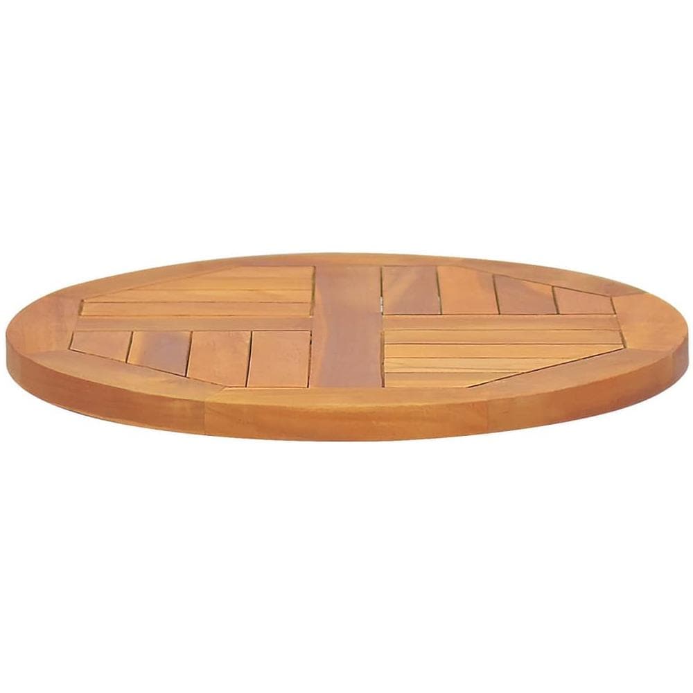 Piano Tavolo In Legno Massello Di Teak Rotondo 2,5 Cm 50 Cm - Foto 3