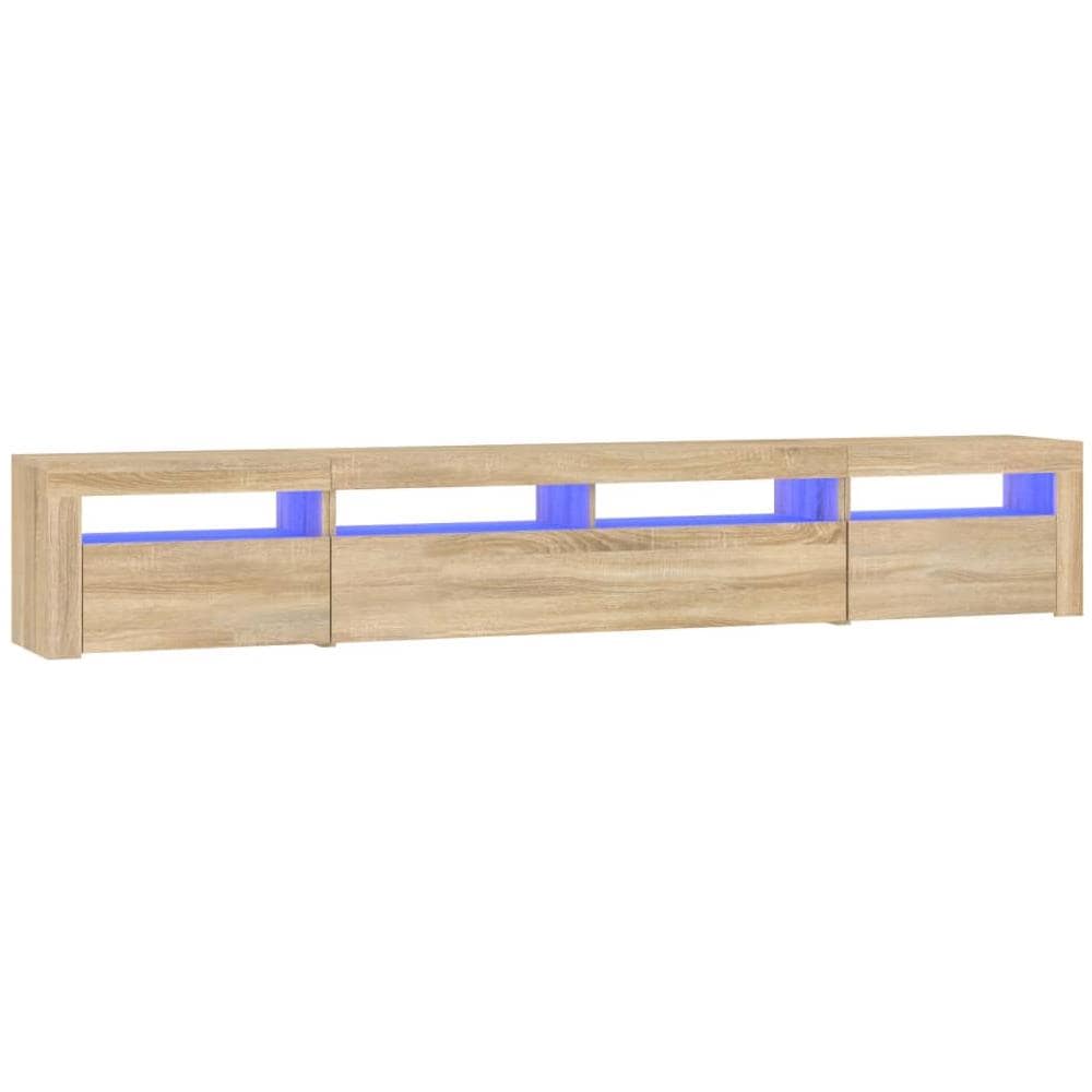 Mobile Porta TV con Luci LED Rovere Sonoma 240x35x40 cm - Foto 2