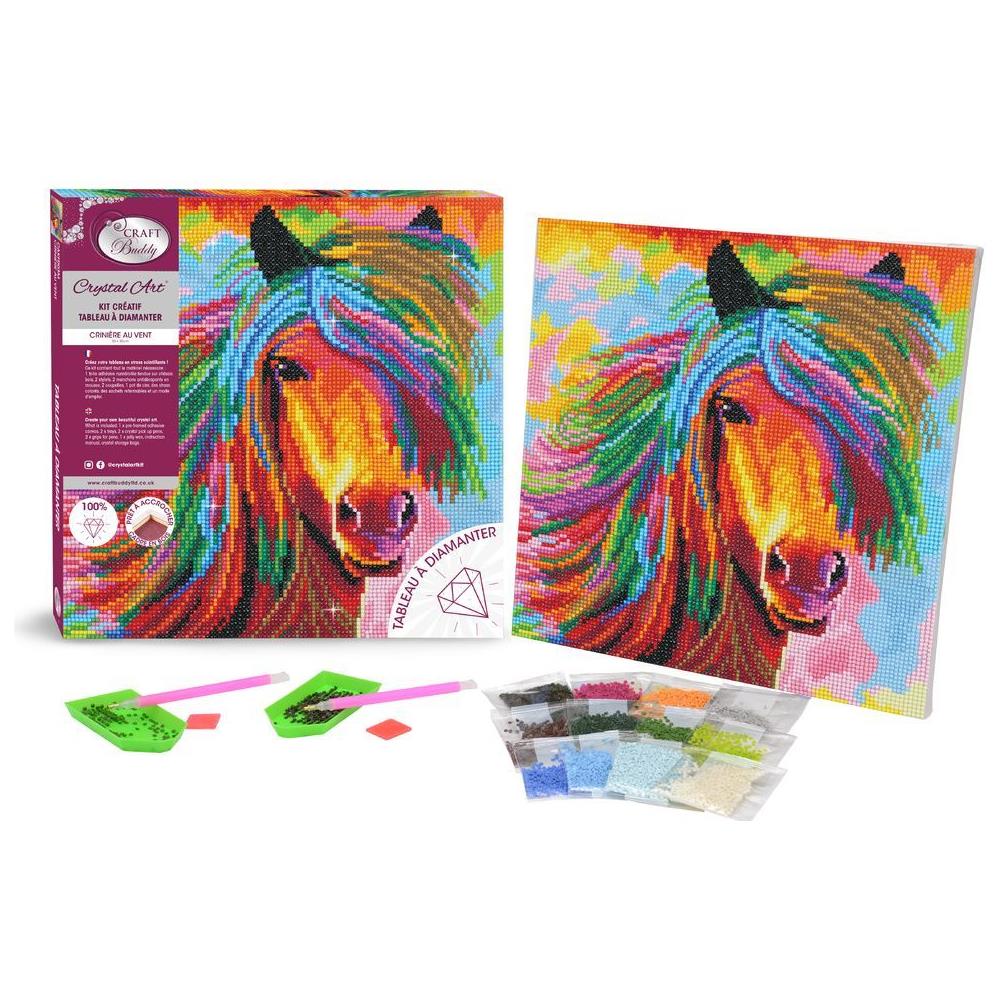 Quadro Fai Da Te Con Diamanti - Cavallo Colorato - 30 X 30 Cm - Foto 1