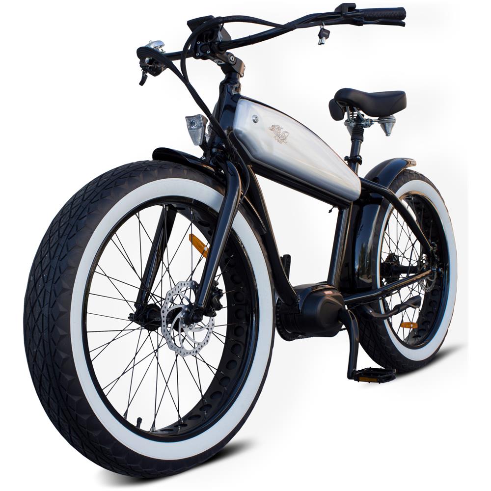 Outlaw Rs - Motor Central - Acciaio Nero E Inossidabile - 350w / 20ah - Central Motor Vintage Chopper E-bike - Bicicletta Elettrica Retrò Cruiser Custom - Foto 6